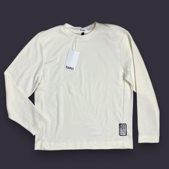 Rains Sweatshirt Men's M Cream Fossil Fleece 18390 Pullover NWT Layer - Picture 1 of 9